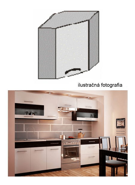 Horní rohová kuchyňská skříňka GN-58*58 Igo
