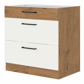 Dolní kuchyňská skříňka Virion 80 D 3S BB (dub lancelot + lesk bílý)