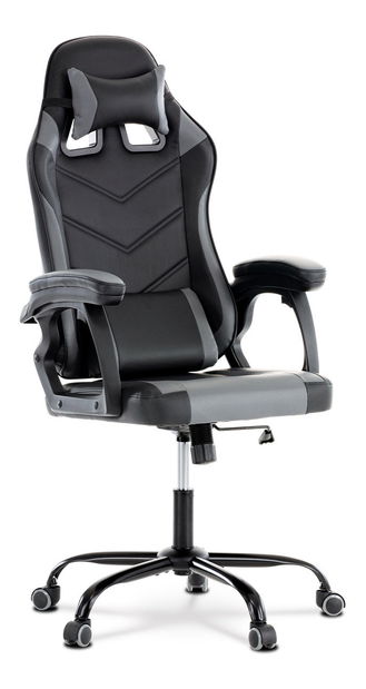 Kancelářská židle Kayce (černá + šedá ekokůže)