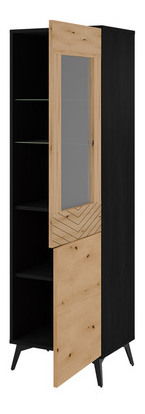 Vitrína Namiro NW54 (černá + dub evoke) *výprodej