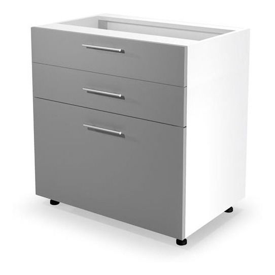 Dolní kuchyňská skříňka Verlene 80/82 (šedá + bílá)
