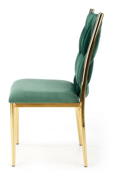 Jídelní židle Kimiko (tmavozelená + zlatá)