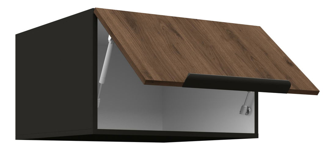 Horní kuchyňská skříňka Manana 60 NAGU 36 1F (korpus: černá matná + fronta: ořech okapi)