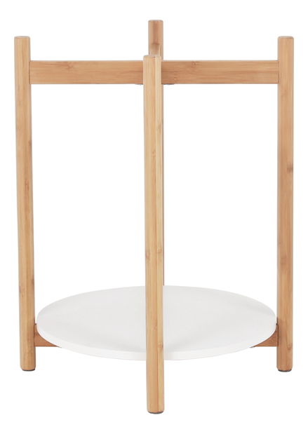 Príručný stolík Birdie Blye (bílá + přírodní bambus)