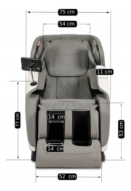 Masážní křeslo Visita Max (šedá)