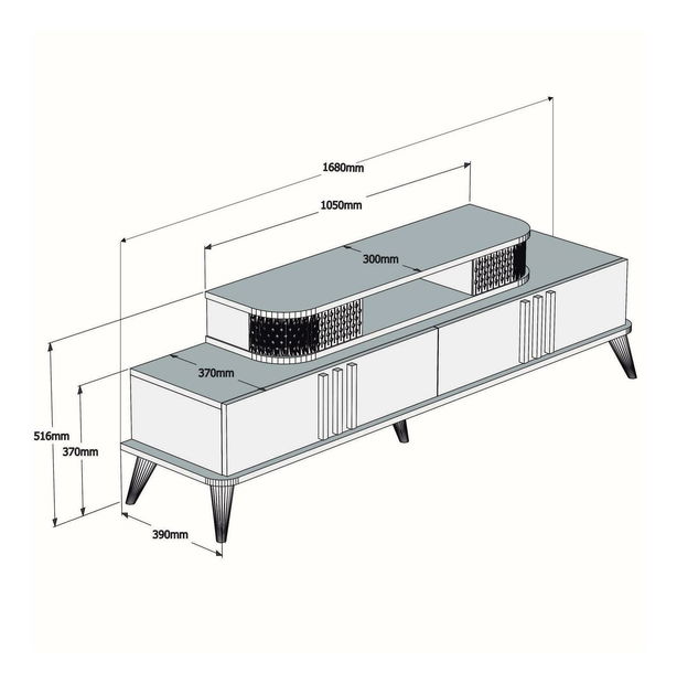 TV stolek/skříňka Lamele 2 (krémová)
