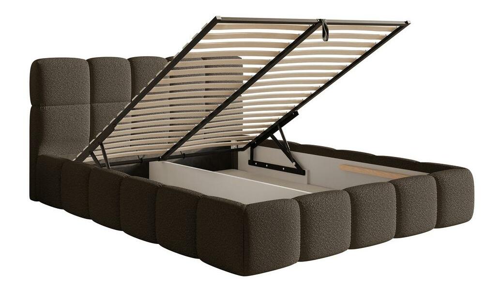 Manželská postel 160 cm Cirsten 160 (s roštem) (s úl. prostorem) (tmavě hnědá)