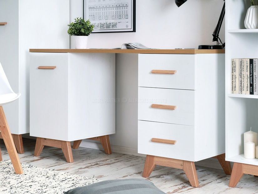 PC stolek Balones BG12 (bílá + dub)