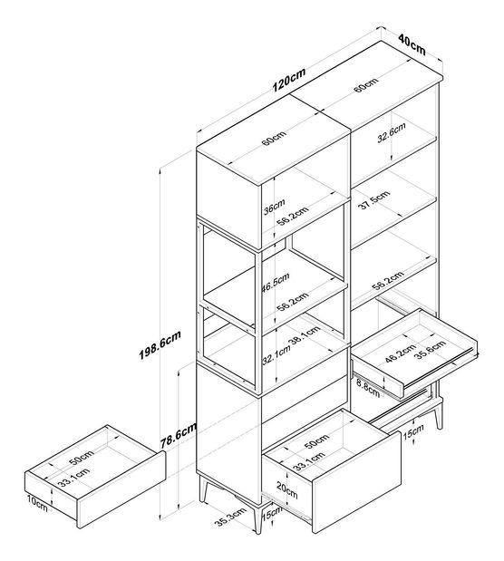 Policová skříň Jenaretta 142 (bílá)