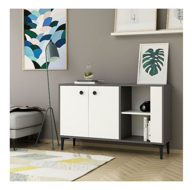 Skříňka Samově 2 (antracit + bílá)