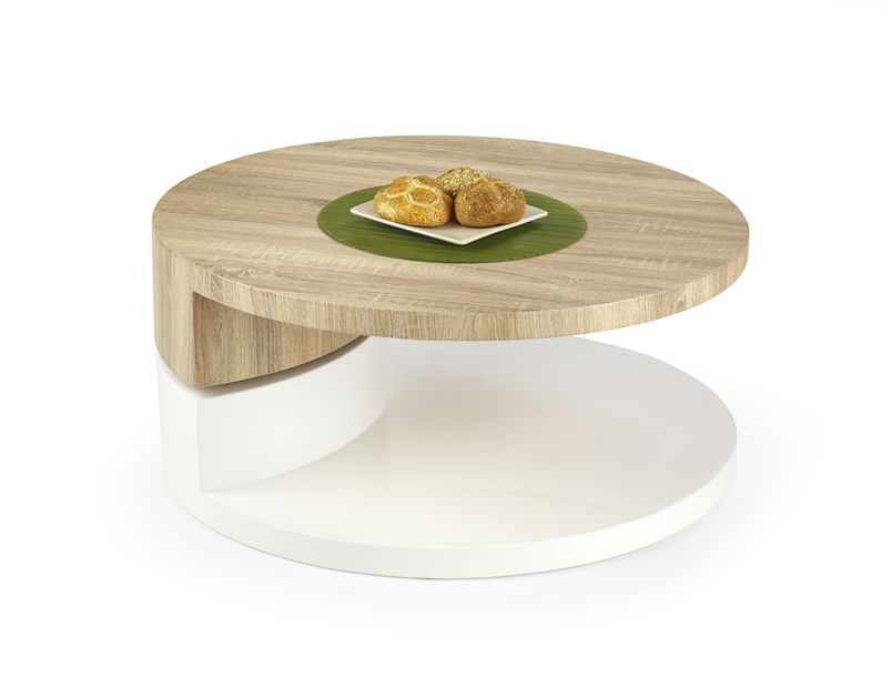 Konferenční stolek Madeleine Dub Sonoma + bílá