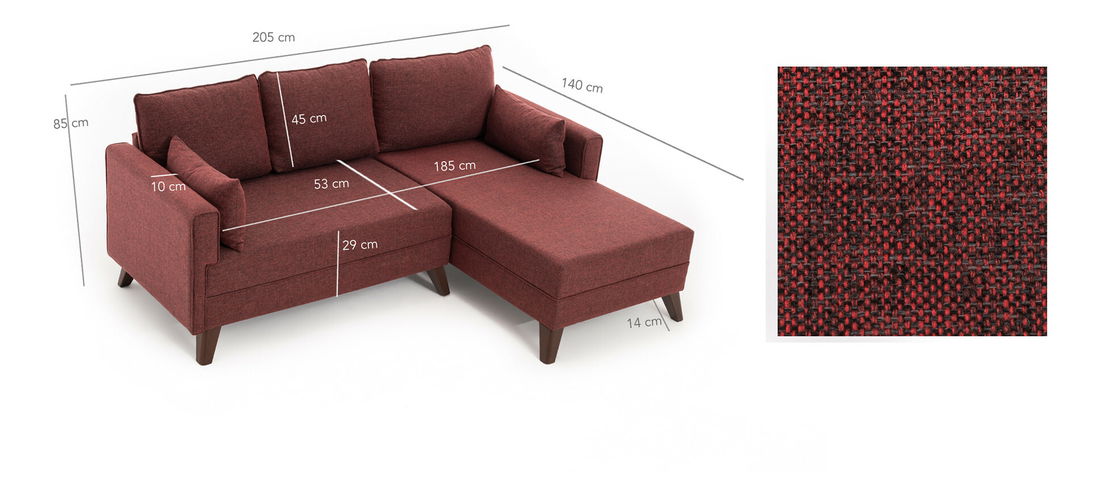 Rozkládací pohovka Bellina 2 (bordó) (P)