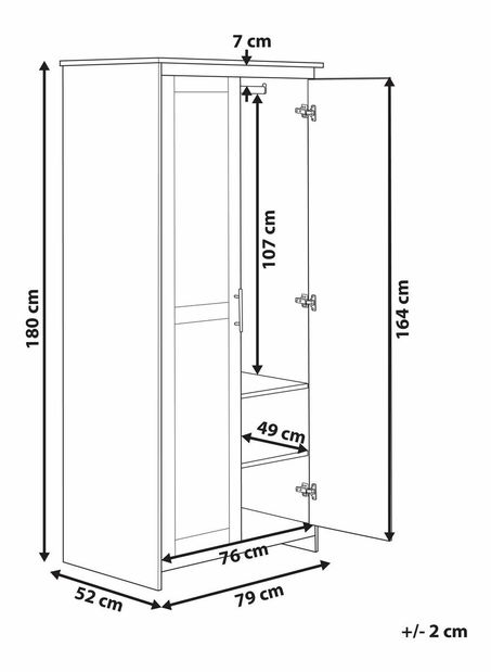 Šatní skříň Sidni (bílá)