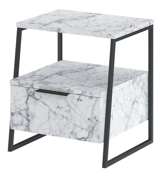 Noční stolek Pali (mramor bílý)