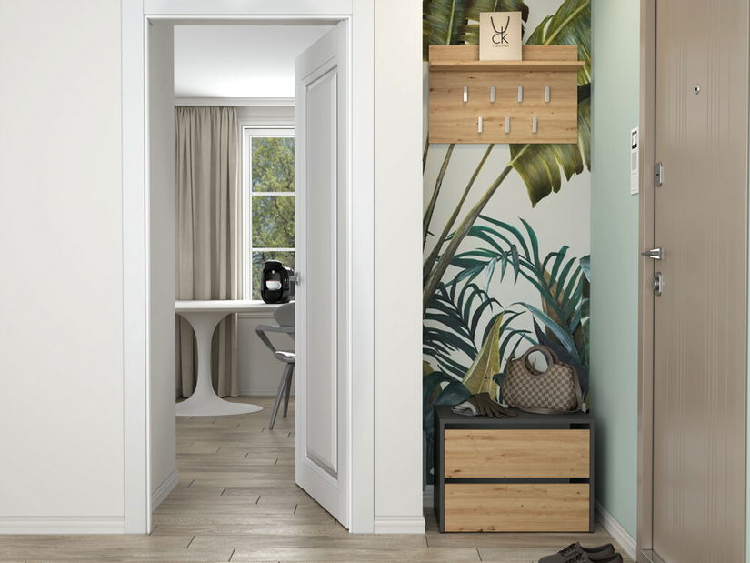 Botník (skříňka na boty) Metido 1 (antracit + dub artisan)