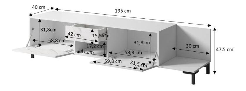TV stolek Mardell (černá)