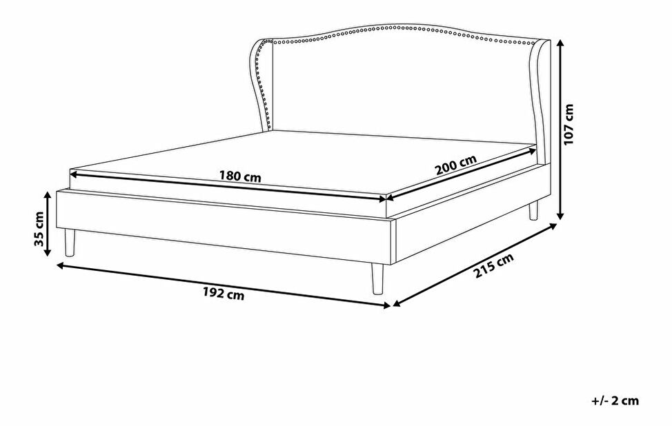 Manželská postel 180 cm COLLETTE (s roštem) (černá)