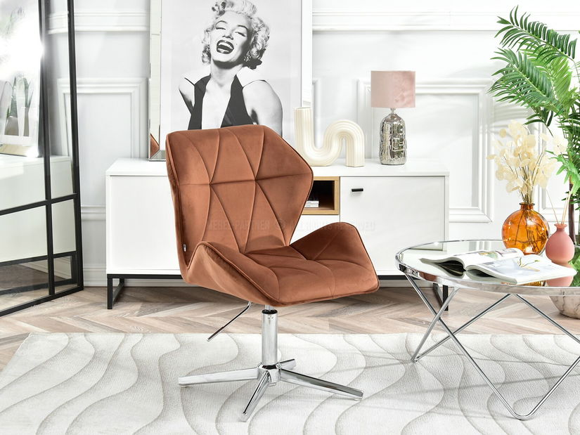 Křeslo Velma S (měděná + chromová)