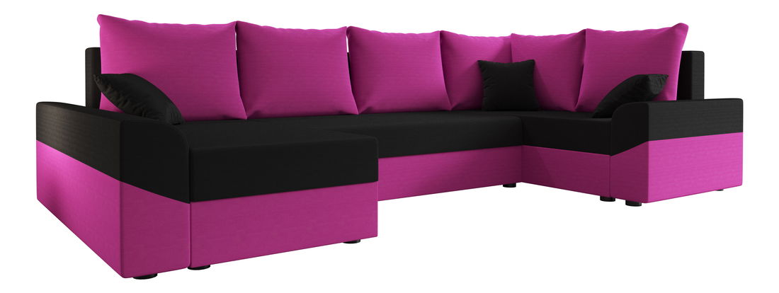 Rohová sedací souprava Dusk Long (fialová + černá) (P)