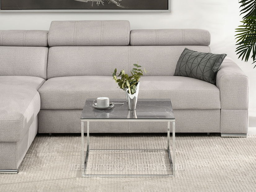 Konferenční stolek Bella M (šedý mramor + chromová)