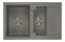 Kuchyňský dřez Dortuna (šedá) (bez otvoru pro baterii) (P)