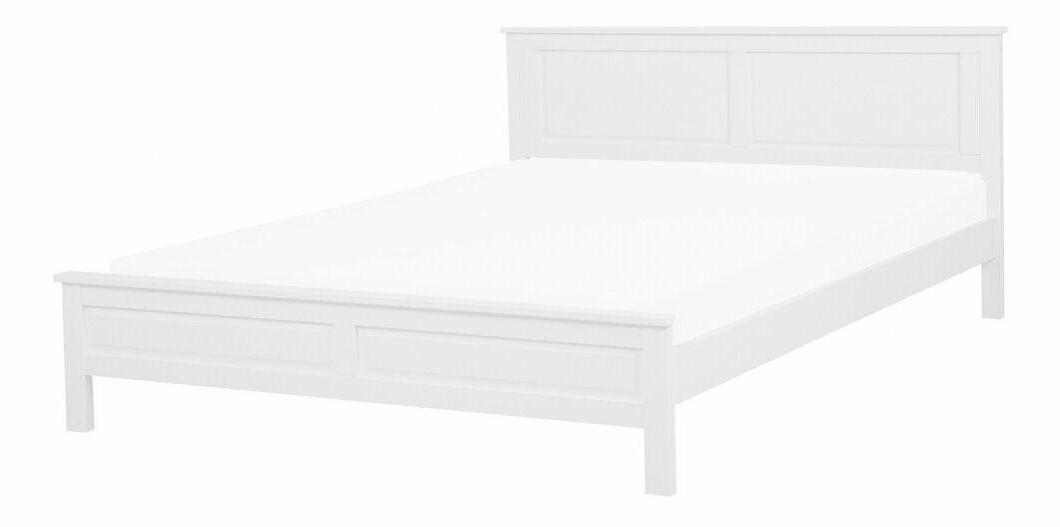 Manželská postel 160 cm OLIVE (s roštem) (bílá)