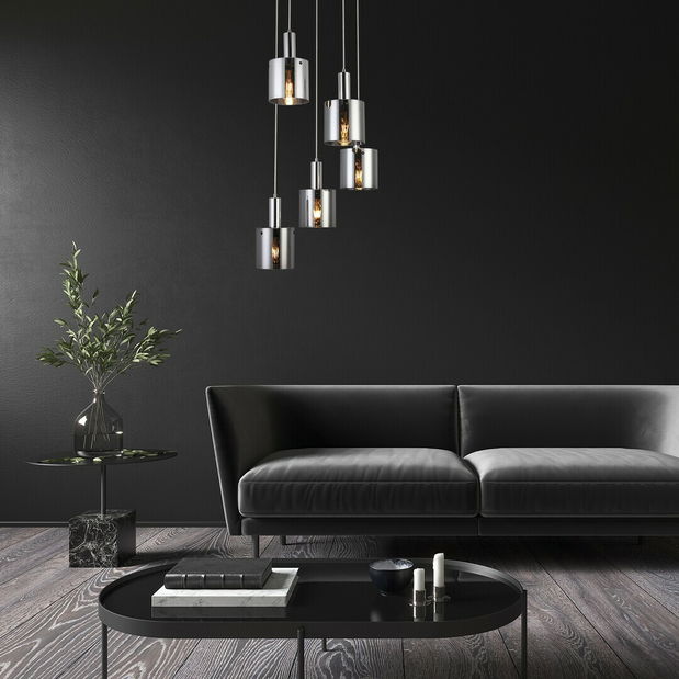 Závěsné svítidlo Gratonit 5251 (chromová + dymové sklo)