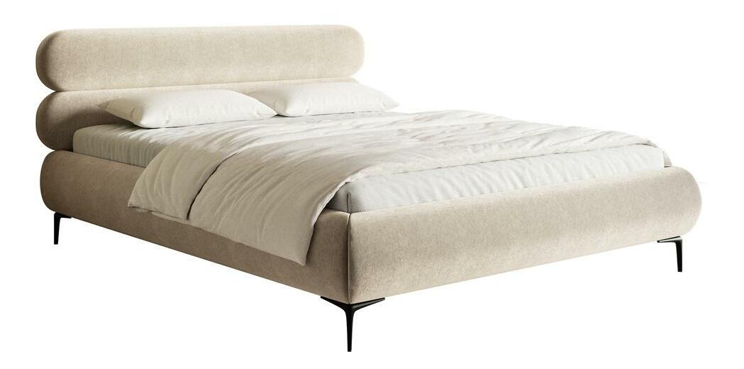 Manželská postel 180 cm Rirri (s roštem) (s úl. prostorem) (světlobéžová + černá) *bazar