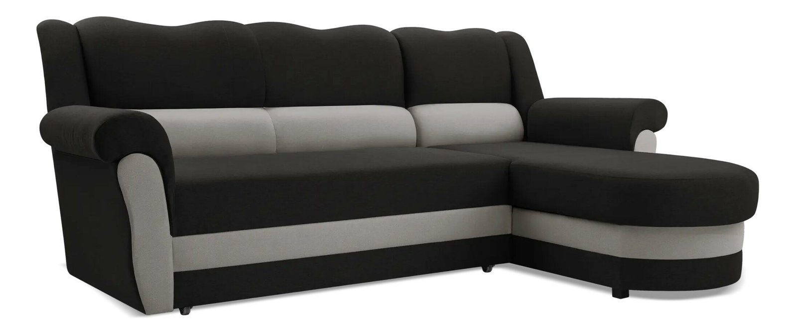 Rohová sedacia súprava Burdur (černá + šedá) (P)
