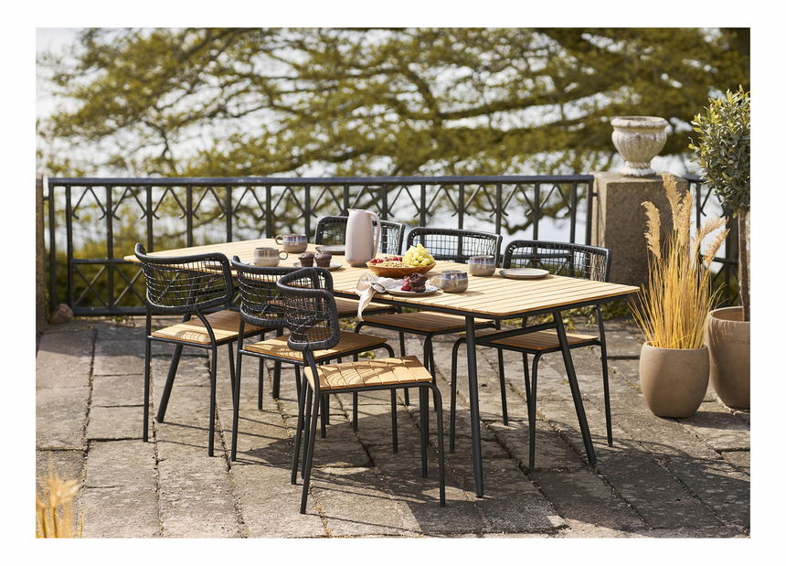 Zahradní židle Noveria (přírodní + černá)