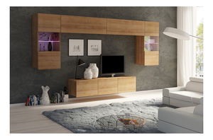 Obývací stěna Calabria C2 (dub zlatý) (bez osvětlení)