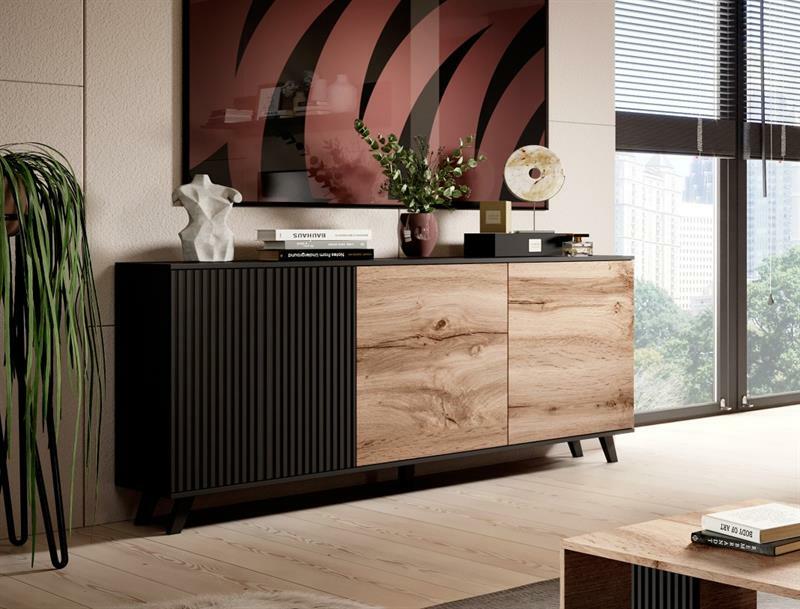 Skříňka Ranae KM1 (dub wotan + černá)