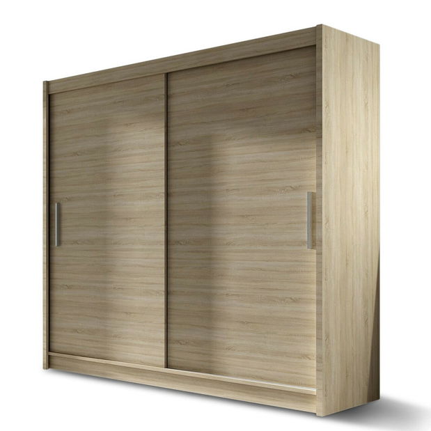 Skříň s posuvnými dveřmi Lena I 180 (černá) (bez osvětlení)