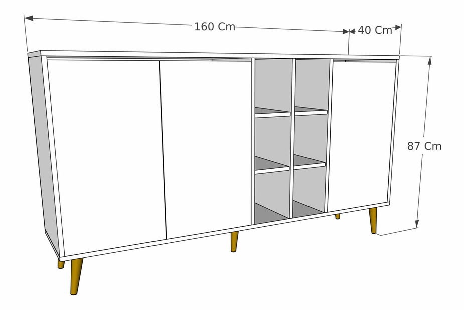 Skříňka Starlight (Přírodní + Bílá)