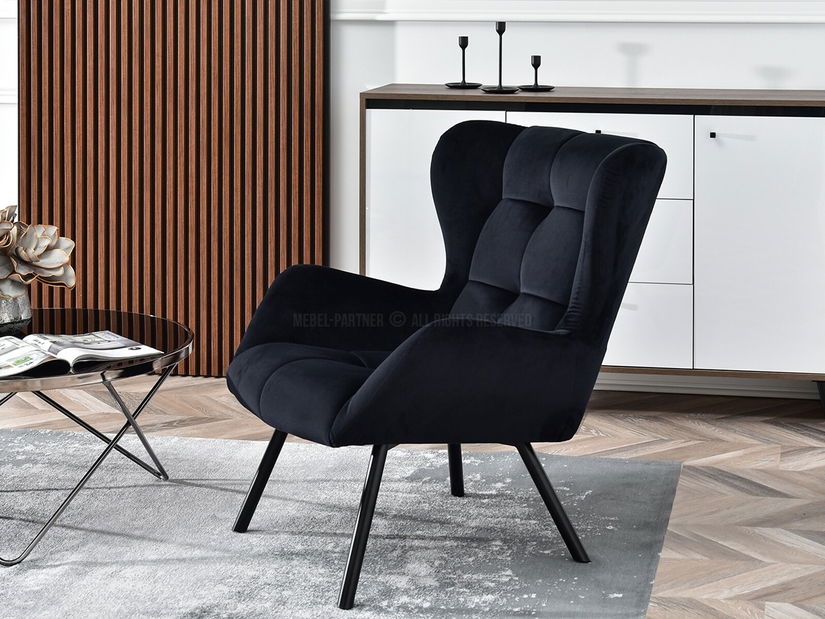 Designové křeslo Norweien (černá + zlatá)