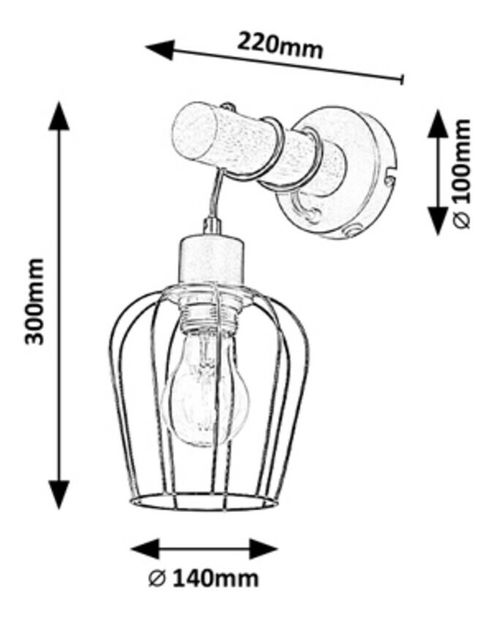 Nástěnné svítidlo Hadia 5244 (přírodní + černá matná)