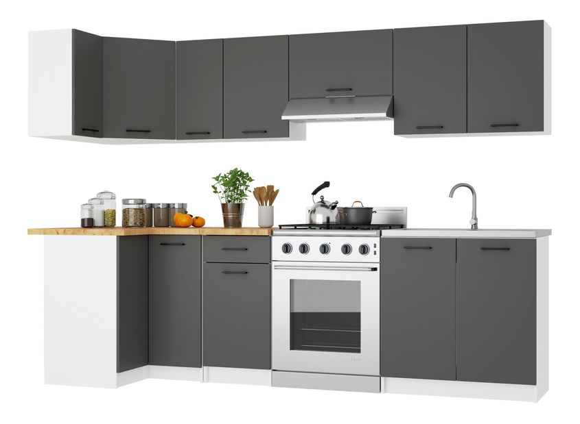 Horní kuchyňská skříňka rohová Organo W 60/60 (bílá + grafit)