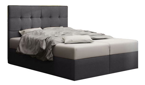 Manželská postel Boxspring 180 cm Duel 2 (tmavě šedá) (s matrací a úložným prostorem)
