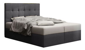 Manželská postel Boxspring 160 cm Duel 2 (tmavě šedá) (s matrací a úložným prostorem)