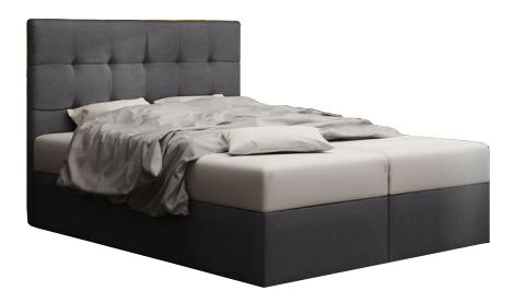 Manželská postel Boxspring 160 cm Duel 2 (tmavě šedá) (s matrací a úložným prostorem)