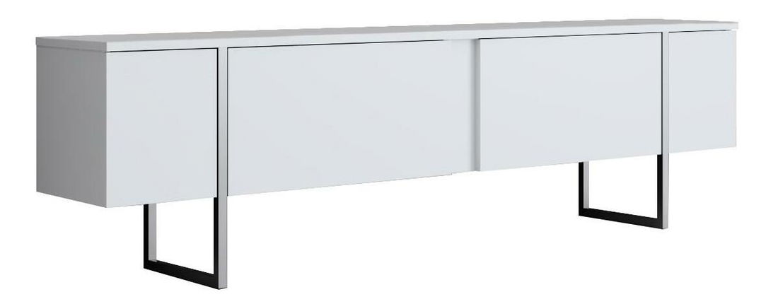 TV stolek/skříňka Luna (bílá + stříbrná)