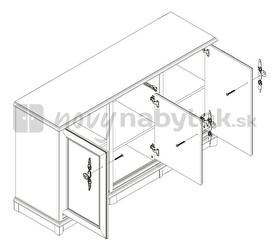 Komoda BRW KENT EKOM 3D1S (Kaštan)