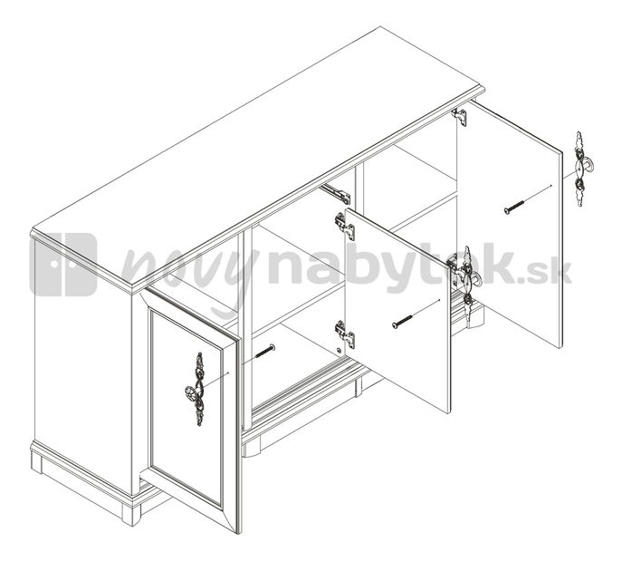 Komoda BRW KENT EKOM 3D1S (Kaštan) *bazar