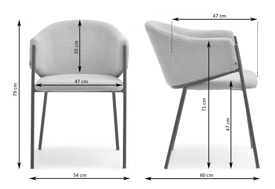 Jídelní židle Conquisto (krémová + šedá)