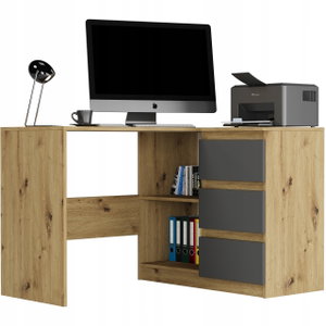 Rohový PC stolek Nolmir (artisan + antracit) (P)