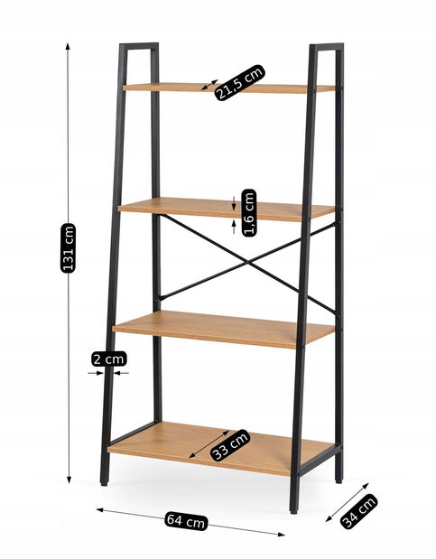 Regál Goleadora (dub + černá)