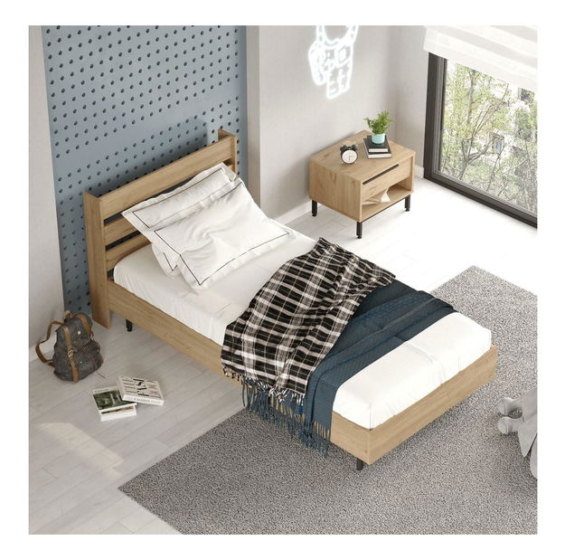 Jednolůžková postel 100 cm Otto 13 (bez roštu) (ořech)