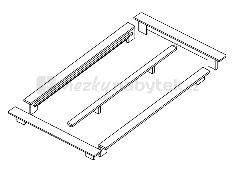 Manželská postel 160 cm Kapitol 2 (s roštem a matrací)