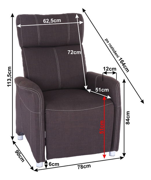 Křeslo Francesco látka čokoláda