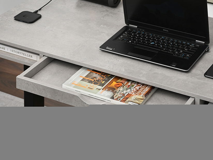 PC stolek Osto 120 (beton + bílá)